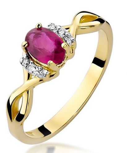 Pierścionek Bonore ze złota próby 585 z rubinem 0,6 ct