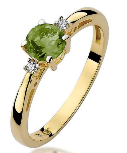 Pierścionek Bonore ze złota próby 585 z oliwinem 0,6 ct