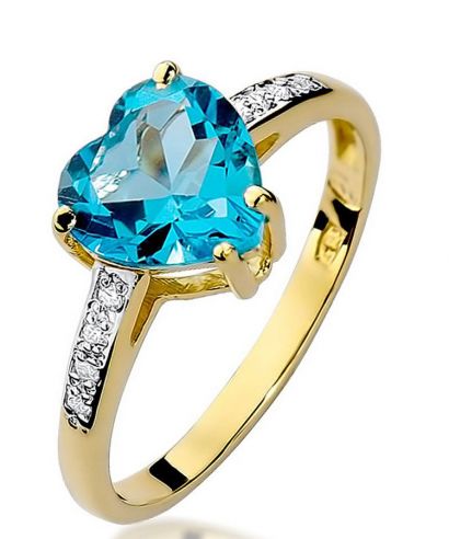 Pierścionek Bonore ze złota próby 585 z topazem 1,2 ct