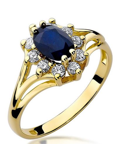 Pierścionek Bonore ze złota próby 585 z szafirem 0,9 ct