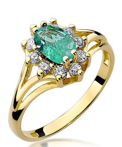 Pierścionek Bonore ze złota próby 585 ze szmaragdem 0,8 ct