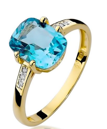 Pierścionek Bonore ze złota próby 585 z topazem 2,4 ct