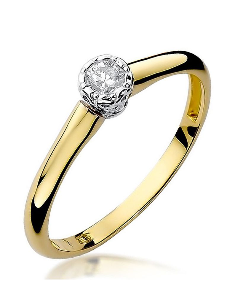 Pierścionek Bonore ze złota próby 585 z diamentem 0,13 ct