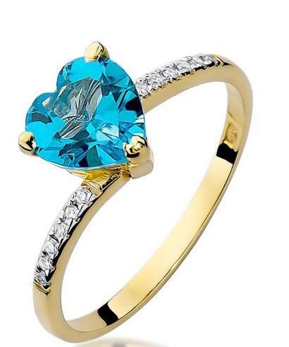 Pierścionek Bonore ze złota próby 585 z topazem 1,2 ct