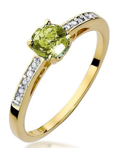 Pierścionek Bonore ze złota próby 585 z oliwinem 0,6 ct