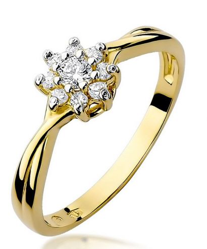 Pierścionek Bonore ze złota próby 585 z diamentem 0,1 ct