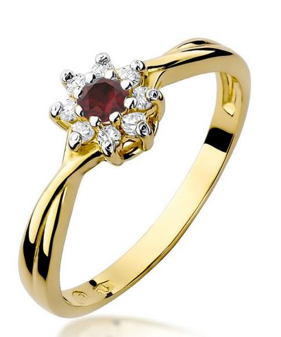 Pierścionek Bonore ze złota próby 585 z rubinem 0,15 ct