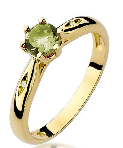 Pierścionek Bonore ze złota próby 585 z oliwinem 0,6 ct