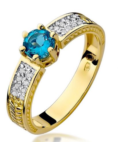 Pierścionek Bonore ze złota próby 585 z topazem 0,5 ct