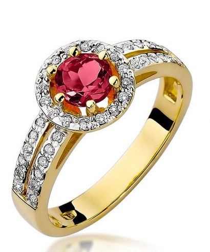 Pierścionek Bonore ze złota próby 585 z rubinem 0,6 ct