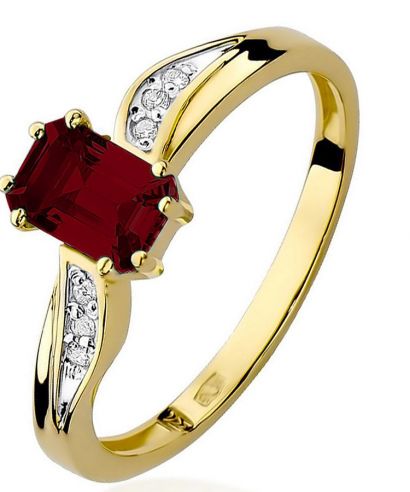Pierścionek Bonore ze złota próby 585 z granatem 0,7 ct