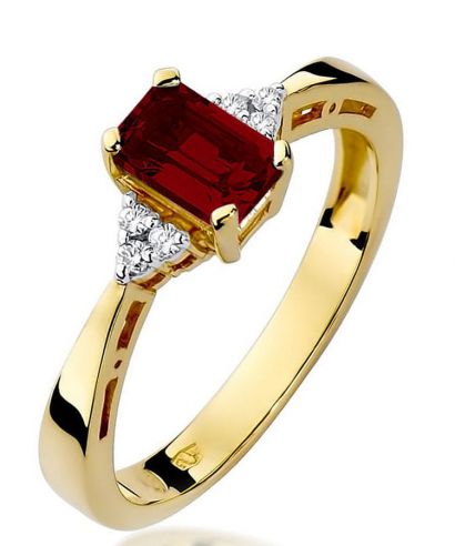 Pierścionek Bonore ze złota próby 585 z granatem 0,7 ct