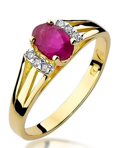 Pierścionek Bonore ze złota próby 585 z rubinem 0,6 ct