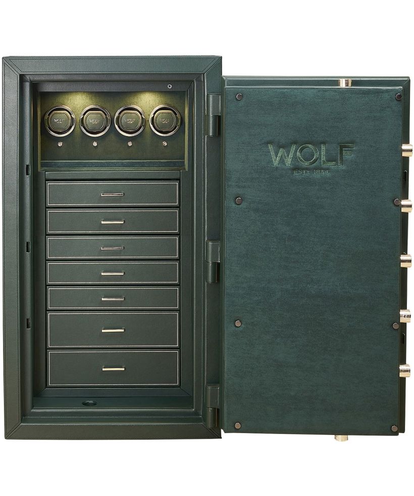 Sejf z rotomatami Wolf Athos 4 Piece Green na 4 zegarki