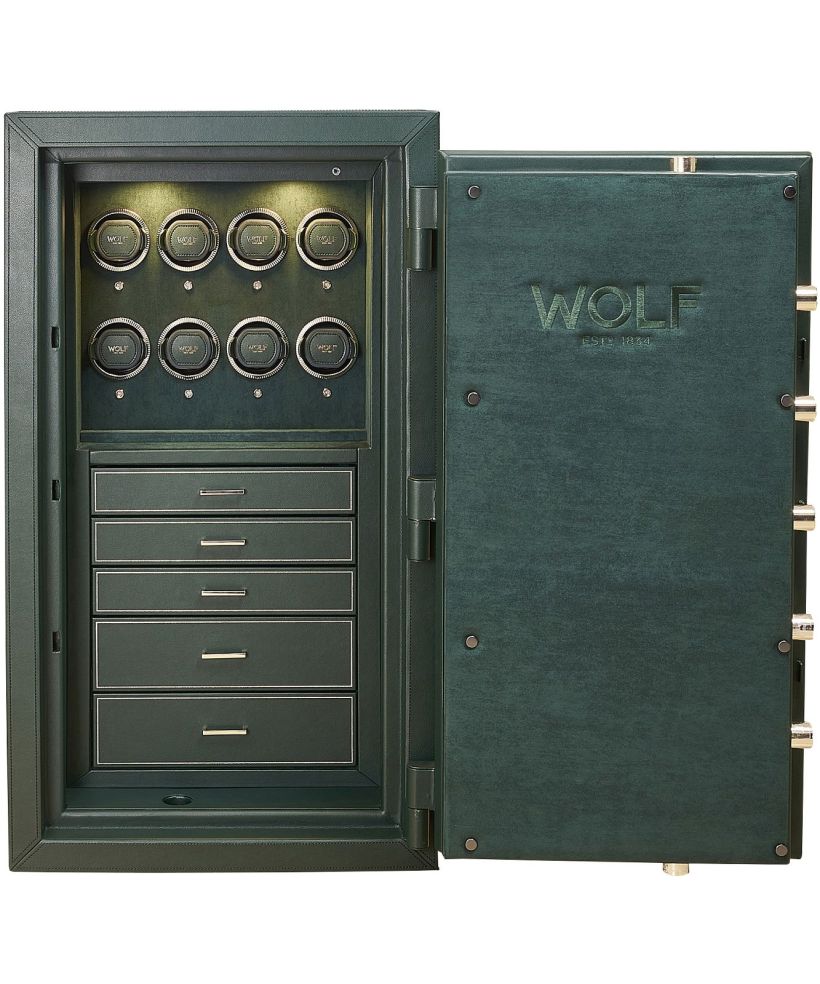 Sejf z rotomatami Wolf Athos 8 Piece Green na 8 zegarków