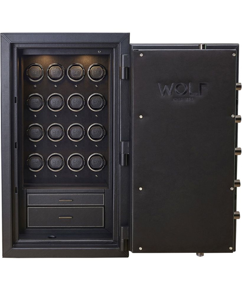 Sejf z rotomatami Wolf Athos 16 Piece Black na 16 zegarków