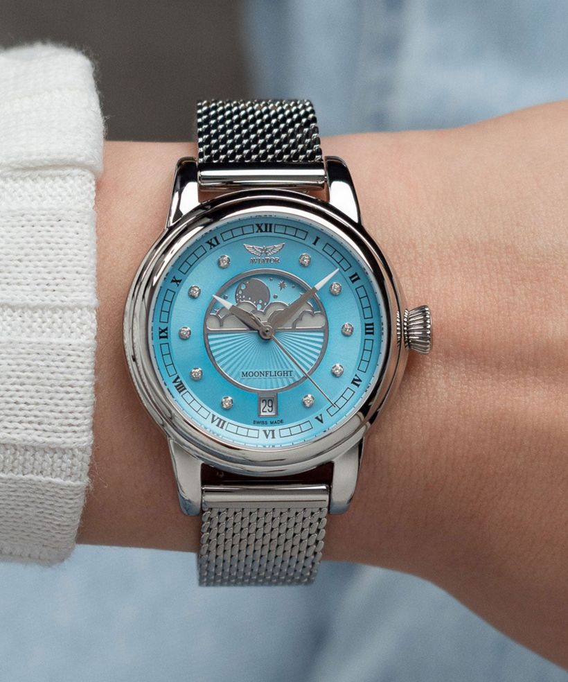 Zegarek damski Aviator Douglas Moonflight Ice Blue Diamonds Limited Edition