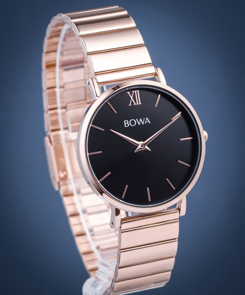 Zegarek damski BOWA London Black Rose-Gold Steel 33
