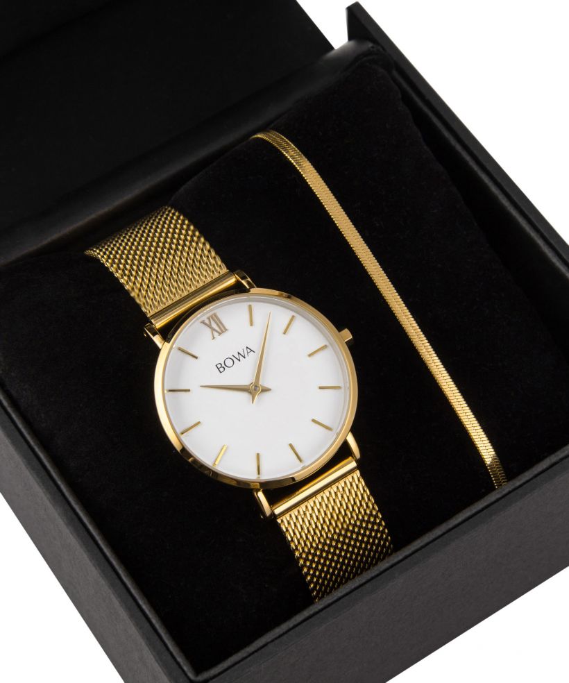 BOWA London White-Gold 33 Gift Set (zegarek + bransoletka)
