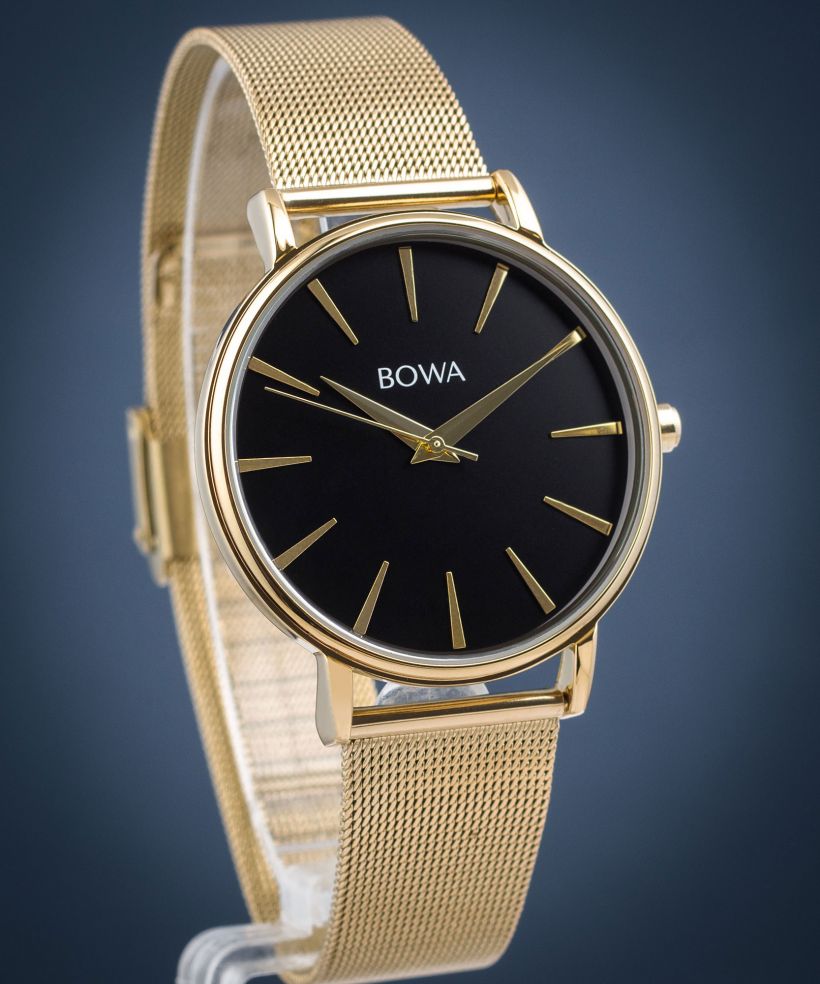 Zegarek damski BOWA Praha Black-Gold Mesh 38
