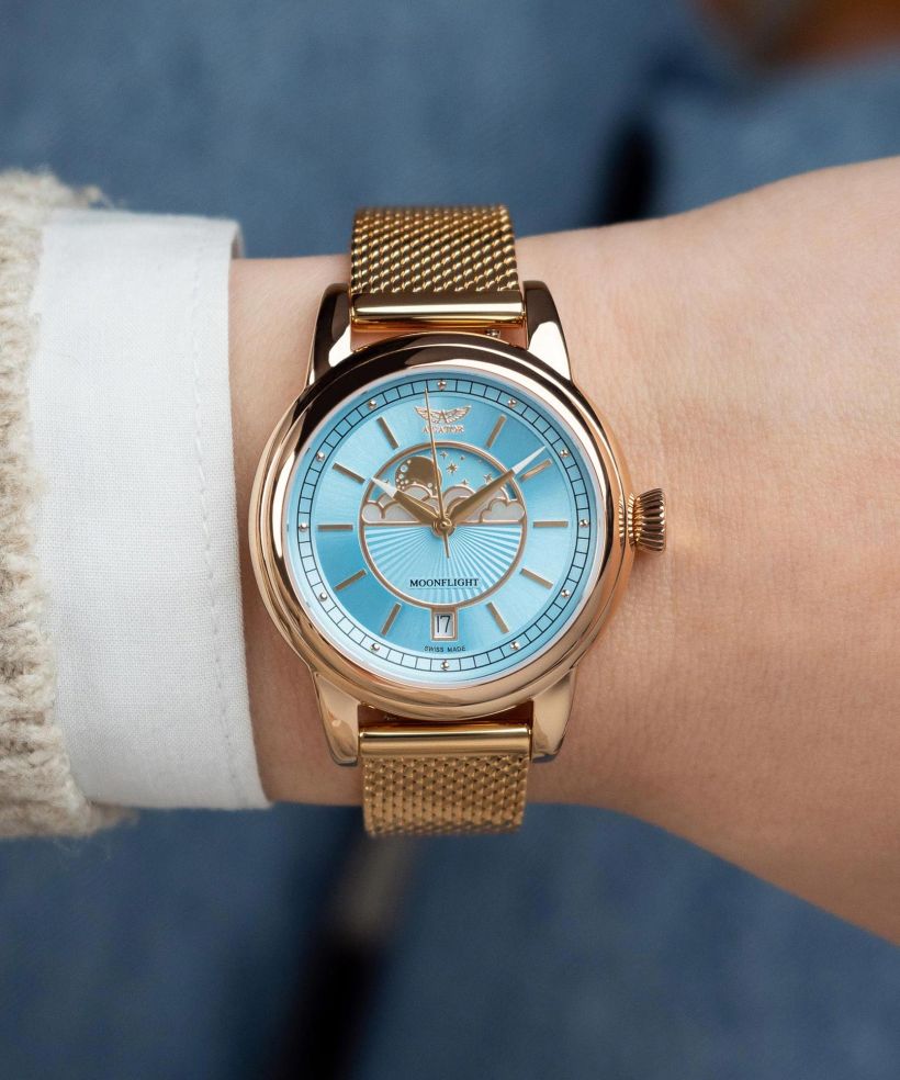 Zegarek damski Aviator Moonflight Ice Blue Limited Edition