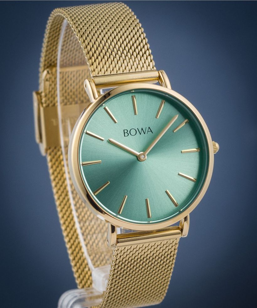 Zegarek damski BOWA New York Petite Mint-Gold Mesh 34