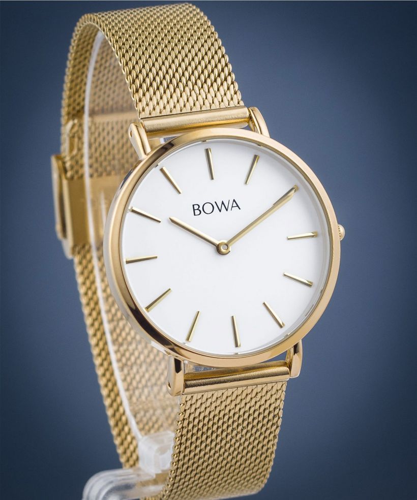 Zegarek damski BOWA New York Petite White-Gold Mesh 34