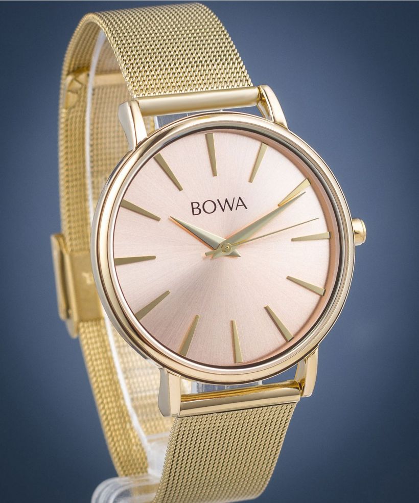 Zegarek damski BOWA Praha Pink-Gold Mesh 38