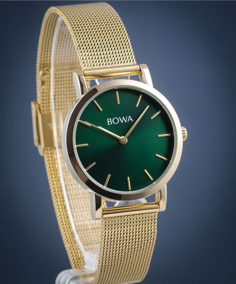 Zegarek damski BOWA Tokyo Green Gold Mesh 33
