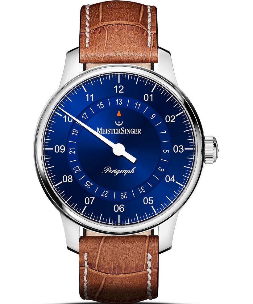 Zegarek męski MeisterSinger Perigraph - 38mm Sunburst Blue