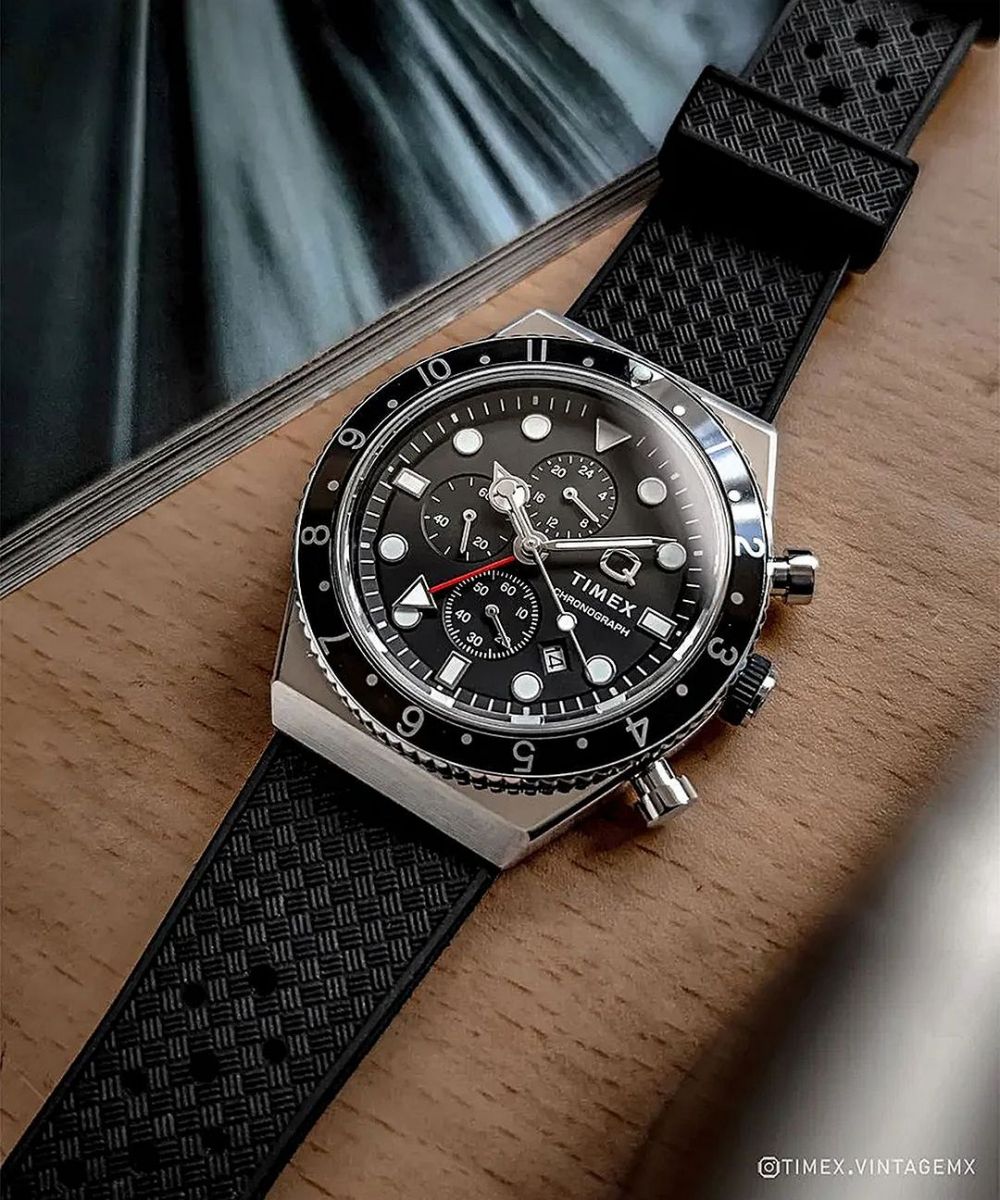 Zegarek męski Timex Timex Q Three Time Zone Chronograph