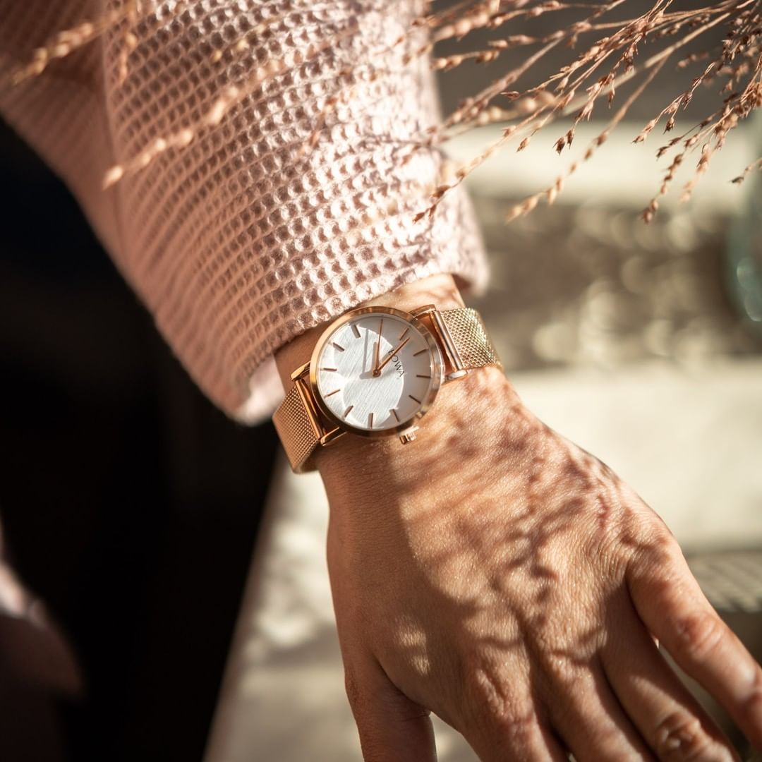 Zegarek damski BOWA Tokyo White Rose-Gold Mesh 33