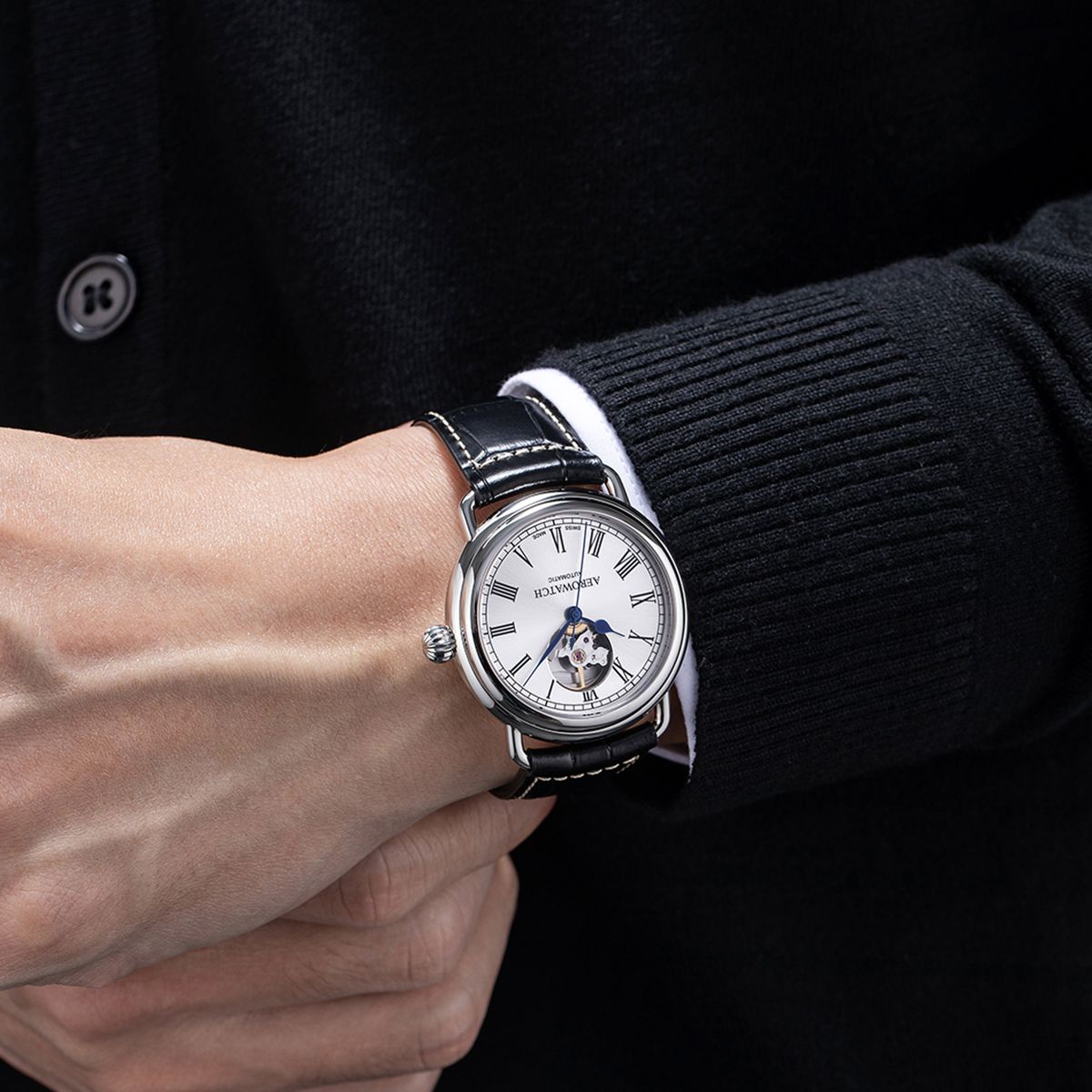Zegarek męski Aerowatch 1942 Open Heart Automatic