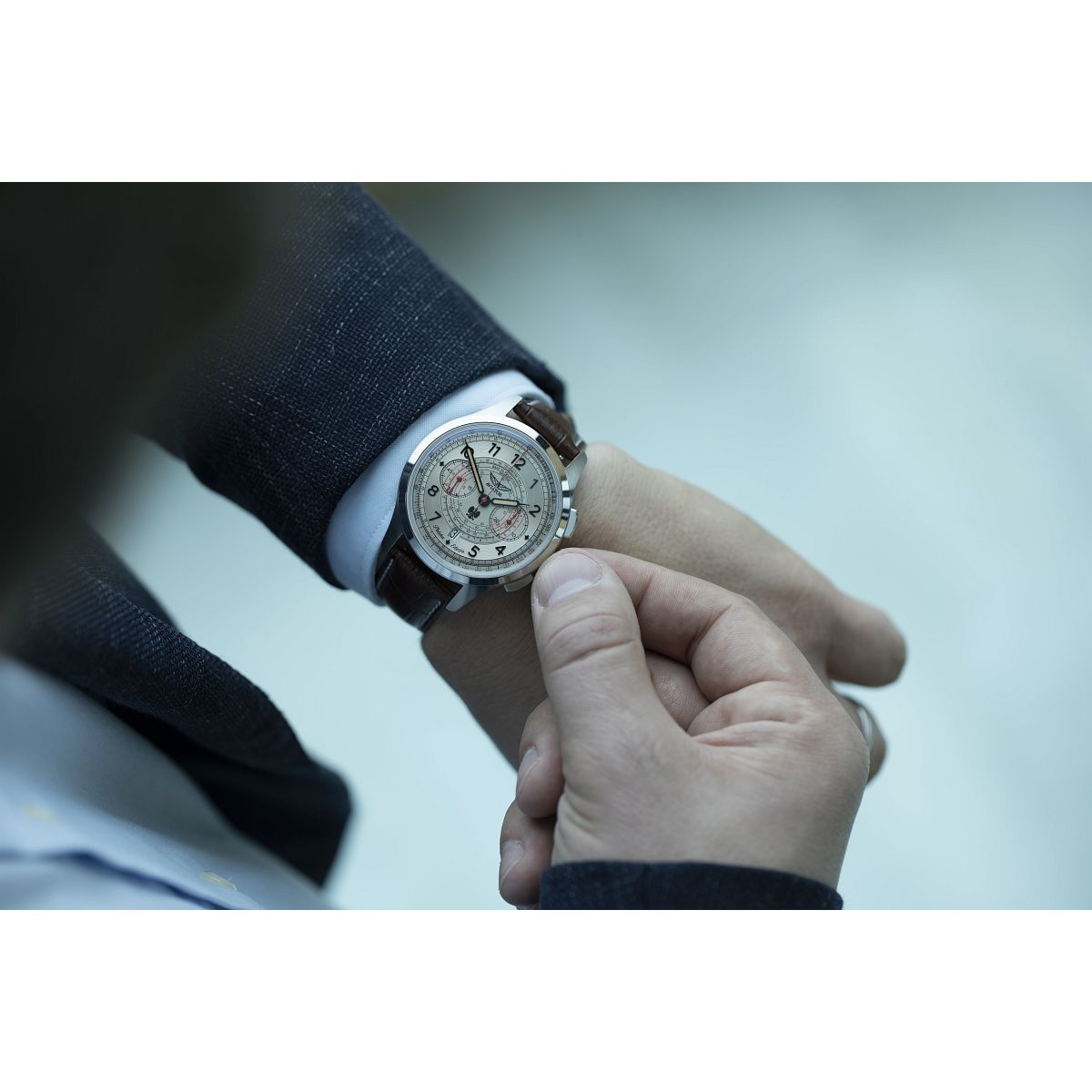 Zegarek męski Aviator Heritage Chronograph Trimeter Polska Edycja Limitowana