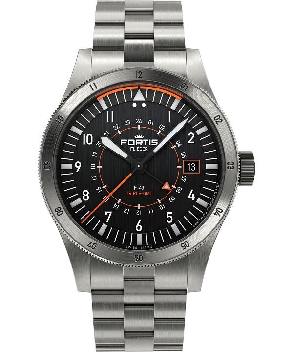Zegarek Fortis Flieger F-43 Triple GMT