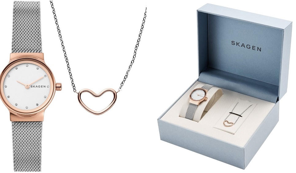 Biżuteria Skagen  Gift Set zegarek SKW1101 i naszyjnik