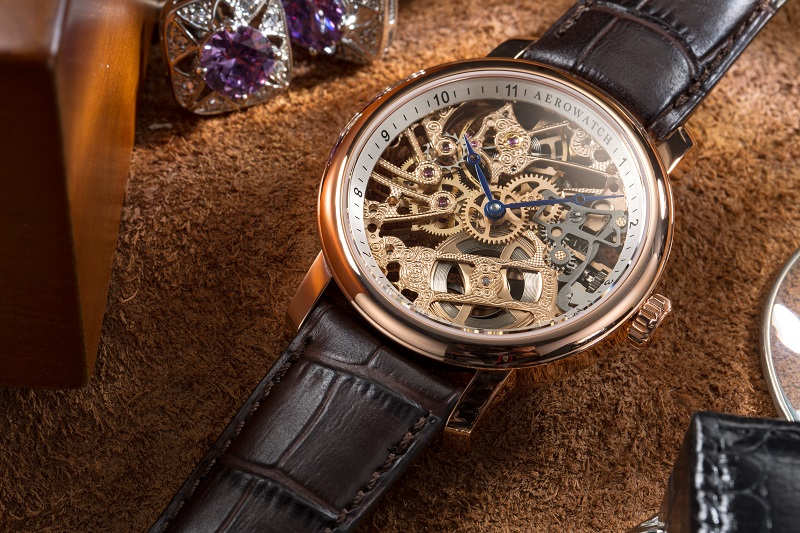 Zegarek męski Aerowatch Renaissance Big Mechanical Skeleton 50931-RO01