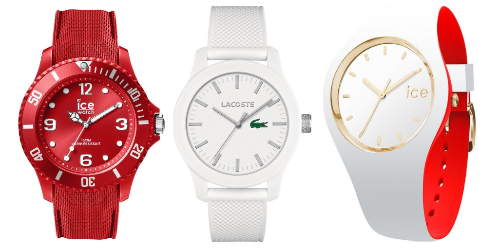 Zegarki biało-czerwone Ice Watch Lacoste