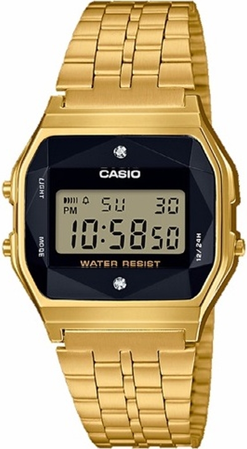 Casio VINTAGE Black and Gold with Diamond Limited a159wged-1ef