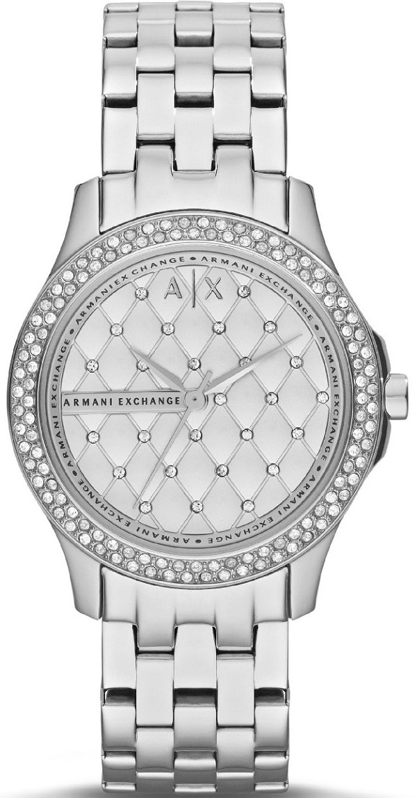 zegarek damski Armani srebrny z krysztalkami