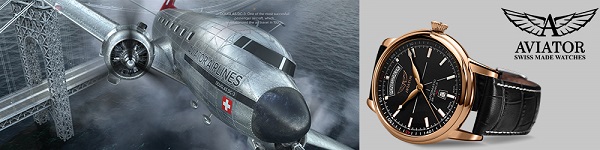 Zegarek Aviator, samolot - lifestyle