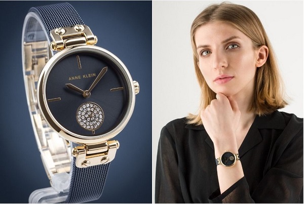 zegarek damski Anne Klein Swarovski Crystal Accented ak-3001gpbl