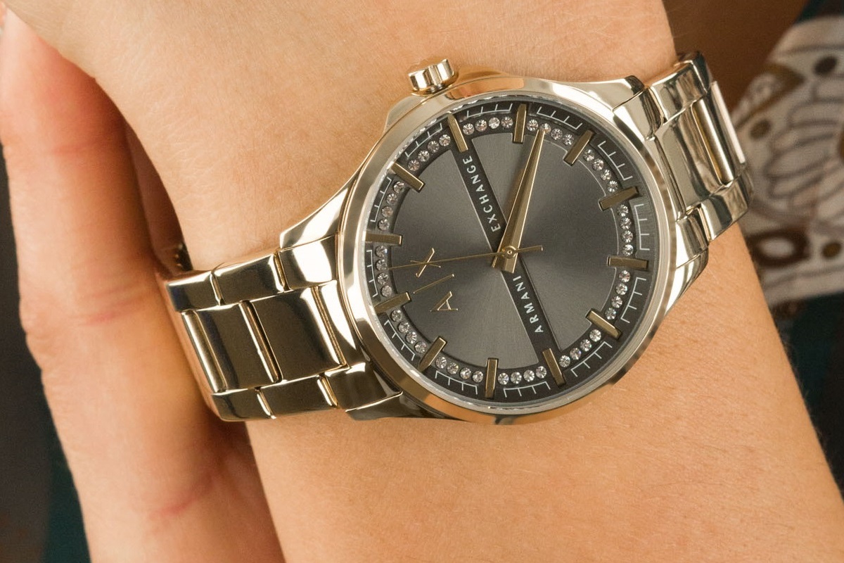 Złoty zegarek damski Armani Exchange