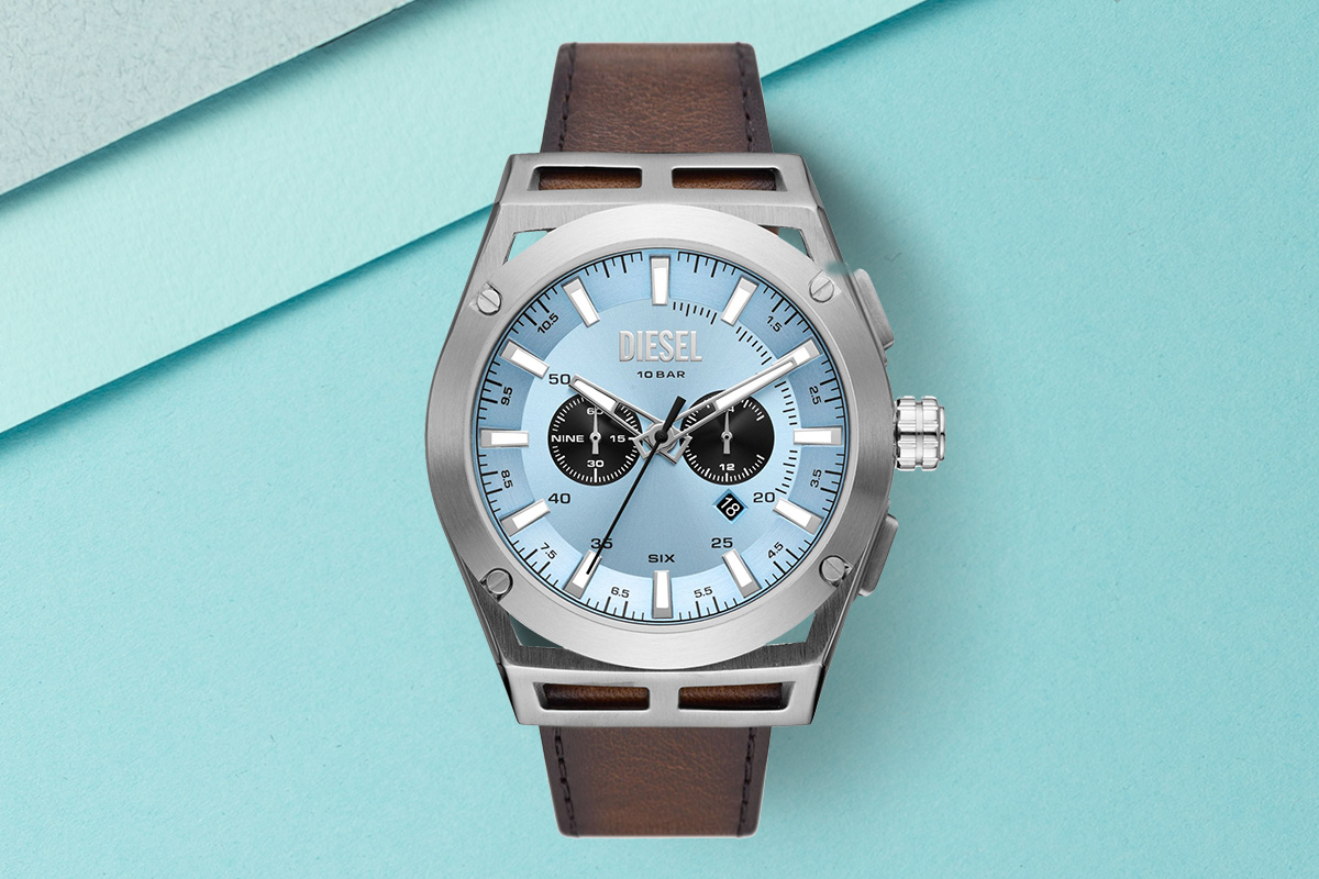 Niebieski zegarek Diesel Timeframe Chronograph DZ4611