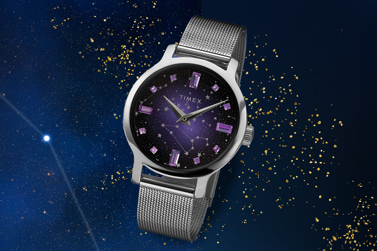 Timex Transcend Celestial z gwiazdami i gwiazdozbiorami