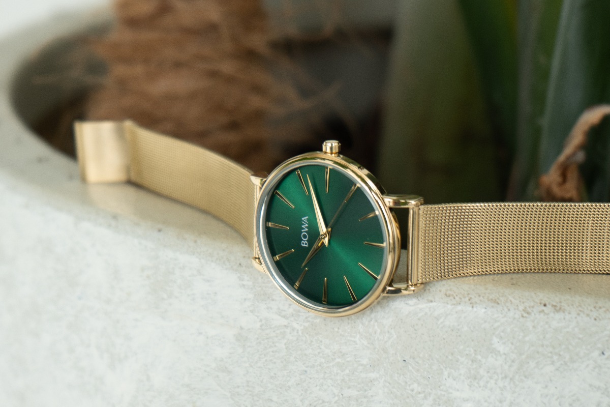 Zegarek damski Bowa Praha Green-Gold Mesh 38