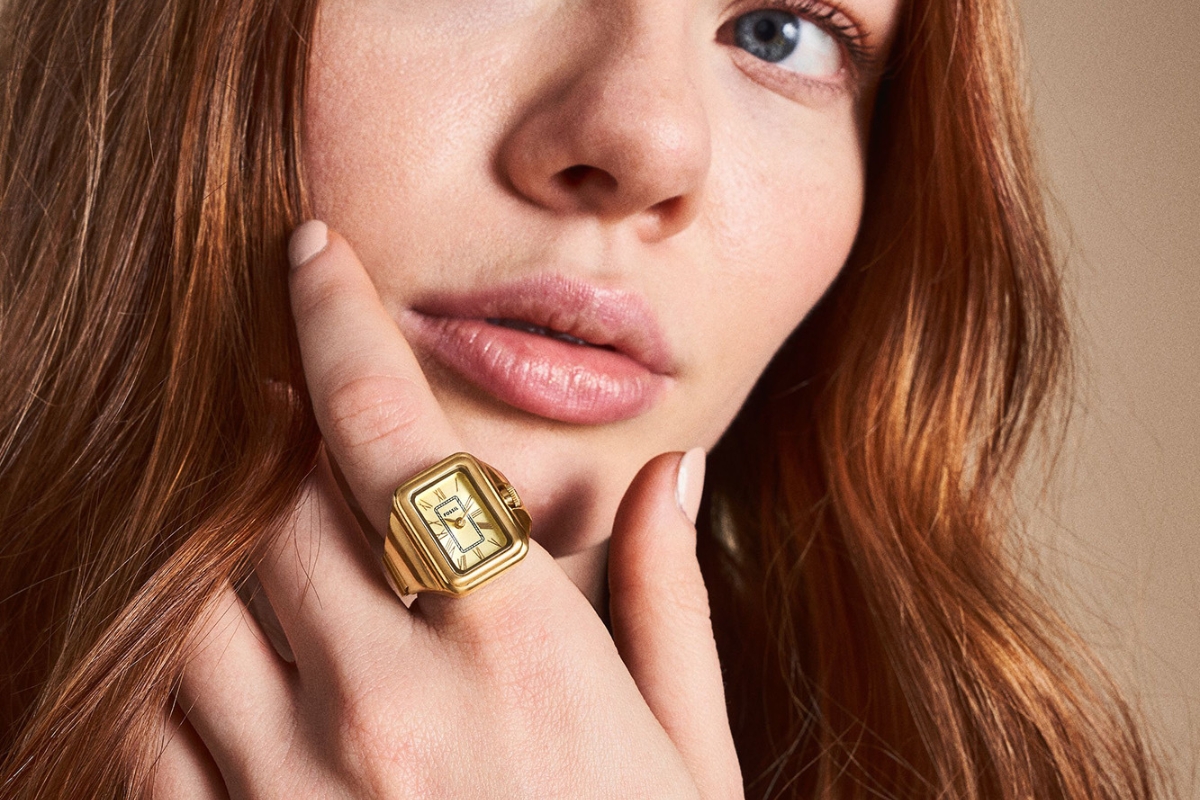 Zegarek damski Fossil Raquel Watch Ring ES5343 nietypowym świątecznym prezentem