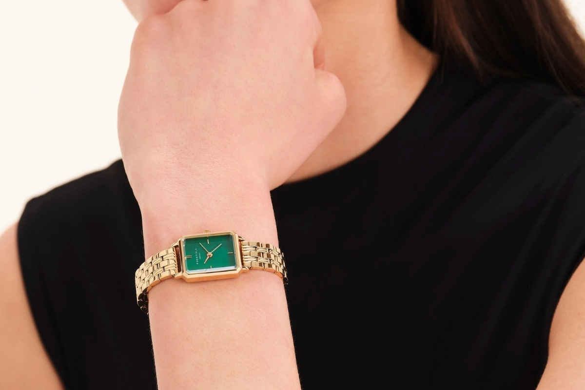 Zegarek damski Rosefield Octagon XS Emerald