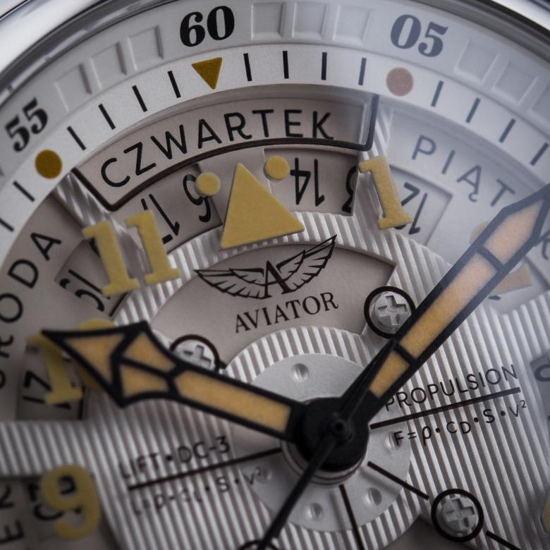 Zegarek Aviator V.3.36.0.293.4 PL - Datownik Day Date