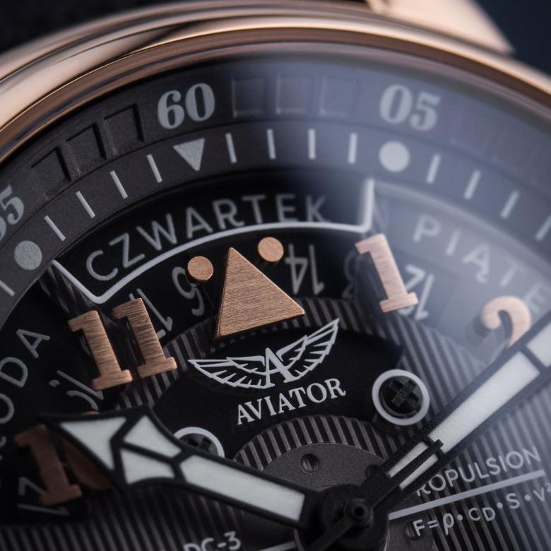 Zegarek Aviator V.3.36.2.294.4 PL - Datownik dzienny